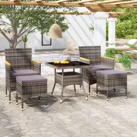 vidaXL Garten-Essgruppe 5-tlg. Grau