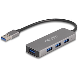 Delock 4 Port USB 3.2 Gen 1 Hub mit Typ-A Anschluss Buchsen