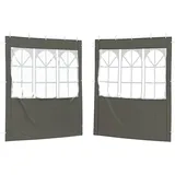 Arborthrum Party Zelt Seitenteil 2 pcs Seitenwand für Pavillon Seitenplane Ersatzwand für Partyzelt Gartenzelt 200 x 195 cm Anthrazit PE und Stahl