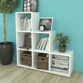 vidaXL Treppenregal Bücherregal 107 cm Weiß
