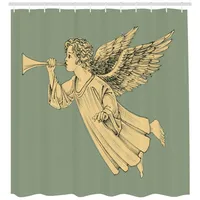 ABAKUHAUS Duschvorhang Weihnachten 175 x 200 cm gelb