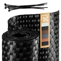 Kadax Balkonverkleidung 100 x 700 cm Schwarz Rattan