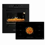 KB Elements Induktions Herd-Set KBE Einbaubackofen 60 cm mit 5-Zonen Induktionskochfeld 90cm, 11 Backofenfunktionen & 2 Flexzonen Induktion schwarz