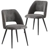 B&D home VICKY 2er Set, Kordstoff Anthrazit - (B)53 x (H)81 x (T)58 cm | Gr.: onesize