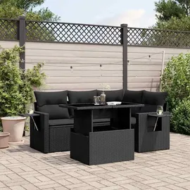 vidaXL Garten-Lounge-Set 5-tlg. schwarz