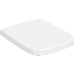 Geberit Renova Plan WC-Sitz 500832001 eckig, Befestigung von oben, mit Quick-Release-Scharniere, mit Absenkautomatik, weiß