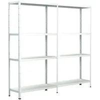 SCHULTE Regalwelt Anbauregal Metall 180x200x35 cm weiß 8 Böden