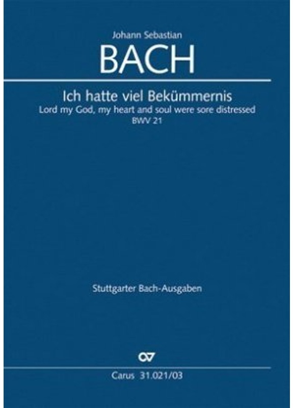 Ich Hatte Viel Bekümmernis (1. Fassung) / Kantate Nr.21, Klavierauszug - Johann Sebastian Bach, Kartoniert (TB)