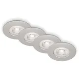Briloner LED-Einbauleuchten Kulana 4er Set Mini 4,9W 480lm Chrom-Matt