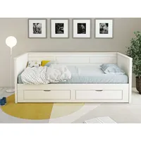Home Affaire Ausziehbett »Leorben, Daybed, Jugendbett, Landhausstil, Massivholz«, weiß
