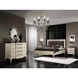 Luxus Schlafzimmer Set 4tlg. Bett 2 Nachttische Kommode Massivholz Möbel Italien