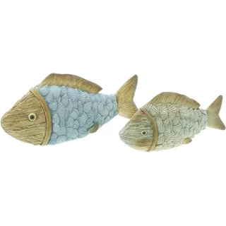 Dekoleidenschaft Dekofigur "Fisch" aus Polyresin, maritime Deko, bunt, Dekofische, Fischfiguren (2 St., im Set), 18,5 + 23,5 cm lang, Figurenset, Fischdeko bunt