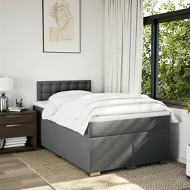 vidaXL Boxspringbett 120 x 200 cm Dunkelgrau