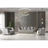 Sofagarnitur 3 2 1 Sitzer Set Design Sofa Polster Couchen Couch Modern Grau