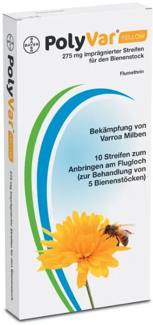 Polyvar Yellow 275 mg impräg.Str.f.d.Bienenstock 10 St