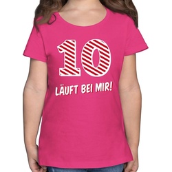 Shirtracer T-Shirt Zehnter Läuft bei mir – 10. Geburtstag – Mädchen Kinder T-Shirt shirt 10 jahre mädchen – lustige kinder t-shirts rosa 140 (9/11 Jahre)