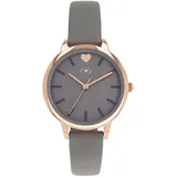 Tom Tailor 2100732 36 mm Kunstledergehäuse Roségold Sportarmband Grau
