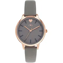 Tom Tailor 2100732 36 mm Kunstledergehäuse Roségold Sportarmband Grau