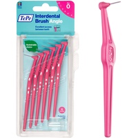 TePe Angle Interdentalbürsten Pink (ISO Größe 0: 0,4 mm) / Kontrollierte Reinigung der Zahnzwischenräume auch an schwer zugänglichen Stellen / 1 x 6 Angle Interdentalbürsten