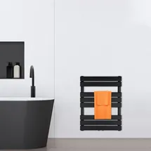 VILSTEIN Badheizkörper 800 x 600 mm 468 W Schwarz Mittelventil