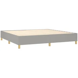 vidaXL Boxspringbett mit Matratze & LED Hellgrau 200x200 cm Stoff