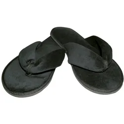 10x10 Paar Slipper "Black Deluxe" Schwarz Einheitsgröße 28,5 cm lang  Hotelslipper Einwegslipper Gästehausschuhe Hotelhausschuhe