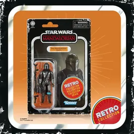 Hasbro Star Wars Retro Collection The Mandalorian (Beskar) Toy 9.5-cm-Scale The Mandalorian Collectible Action Figure, Accessories, Multi, F4456