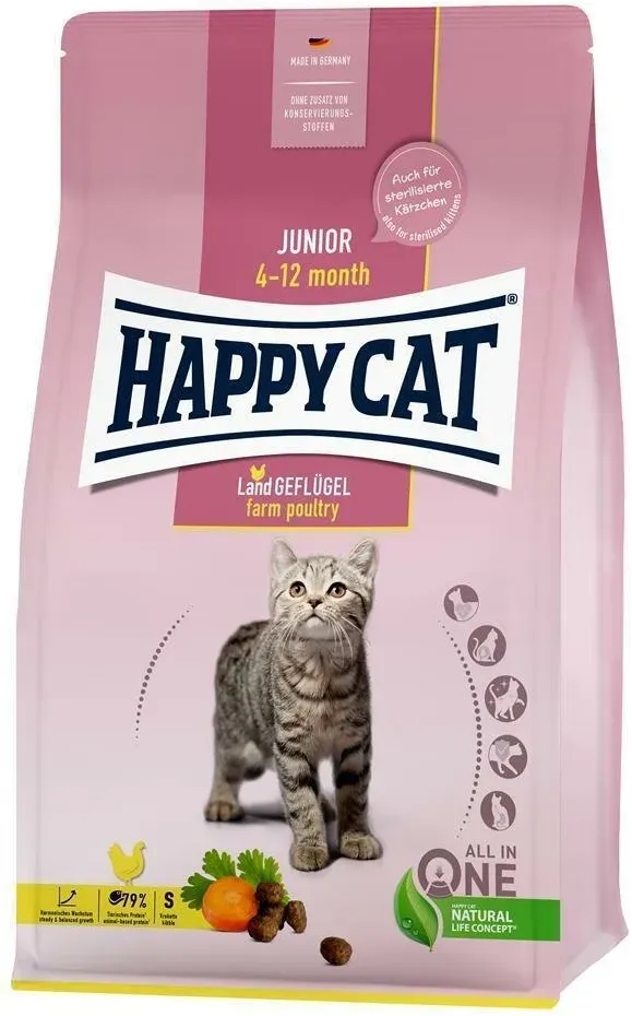 Happy Cat Trockenfutter Young Junior Landgeflügel 1,3kg