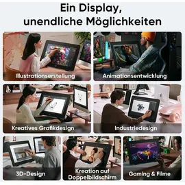 xppen Artist 24 Pro (Gen2) 165Hz Grafiktdisplay+ 2 Stk. X3 Stift, 24 Zoll Grafiktablett - Schwarz