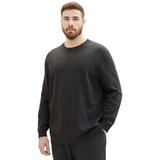 TOM TAILOR Rundhalspullover, Gr. XXXL, black grey melange, , 86922238-XXXL