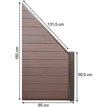 MCW WPC Sichtschutz Savoie-3-2-E 950 x 180 cm braun