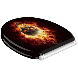 Sanilo WC-Sitz Totenkopf in Flammen Braun