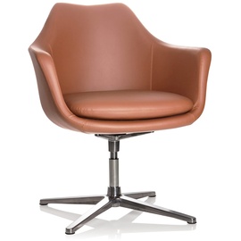 HJH Office Sessel Artemia Kunstleder Braun Drehsessel im eleganten Design