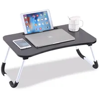 Retoo Schreibtisch Laptop Tischständer Höhenverstellbar Schreibtisch Laptoptisch (Klappbarer Laptoptisch), Zusammenklappbar, Verstellbare Beine, Belüftungslöcher schwarz
