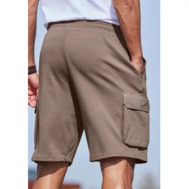 AUTHENTIC LE JOGGER "kurze Sweathose", Herren, Gr. XXL (60/62), N-Gr, braun (hellbraun), Sweatware, Obermaterial: 60% Baumwolle, 40% Polyester, unifarben, regular fit ca. Mitte Knie, Hosen Sweatshorts, Cargotaschen mit Webdetails, Topseller