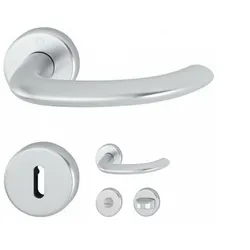 Hoppe Türdrücker Marseille Rosette BB WC Alu natur F1 Türgriff Drückergarnitur, Ausführung: WC/Bad (WC)