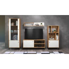 trendteam Vitrine Touch 63 x 40 x 172 cm Weiß/Braun