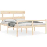 vidaXL Seniorenbett mit Kopfteil 160x200 cm Massivholz