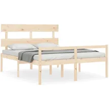 vidaXL Seniorenbett mit Kopfteil 160x200 cm Massivholz
