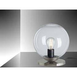 TRANGO Nachttischlampe, 7010C Retro Nachttischlampe *SUN* Glaskugel Tischleuchte in klar inkl. Kabelschalter & E27 Lampenfassung, Lampe, Fensterbank Leuchte, Nachttischleuchte, Schreibtischleuchte, Tischlampe