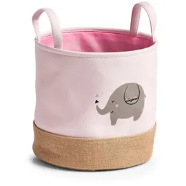 Zeller Aufbewahrungskorb Elefant Polyester/Jute Ø30 x 29 cm rosa