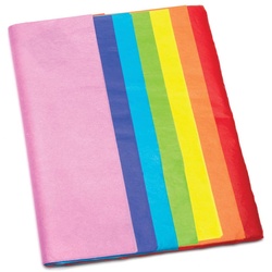 Seidenpapier 50x65cm 24 Bögen in Regenbogenfarben (pro Set 28) Bastelbedarf Pappe & Papier