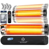 KESSER® Infrarotstrahler 2500W Infrarot Heizstrahler mit Fernbedienung, 3 Stufen, Instant-Heat, Wandhalterung, Terrassenstrahler, Quarzstrahler, Terrassenheizer, inkl. Schutzhülle, Timer - Silber