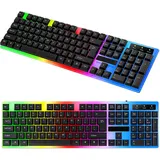 RGB LED Tastatur Gaming Gaming-Tastatur mit Beleuchtet Keyboard Pro Gamer RGB-Beleuchtung USB PC PS3 PS4 Windows EU Layout QWERTY Schwarz Retoo - Schwarz