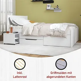 Interlink Inter Link Bett Efetivo 140 x 200 cm Holz Weiß