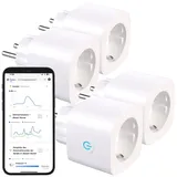 Luminea Home Control Smart-Home-Steckdose 4er-Set