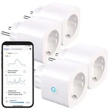 Luminea Home Control Smart-Home-Steckdose 4er-Set