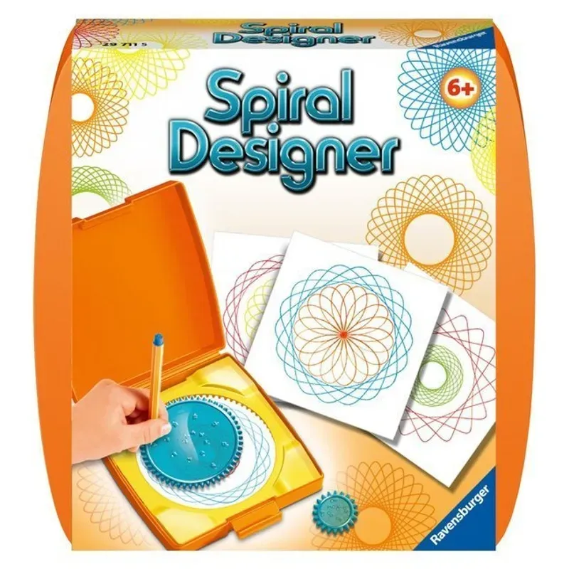 Ravensburger Spiral-Designer Mini, Zeichnen Lernen Für Kinder Ab 6 Jahren, Kreatives Zeichen-Set Mit Mandala-Schablone Für Farbenfrohe Spiralbilder Un