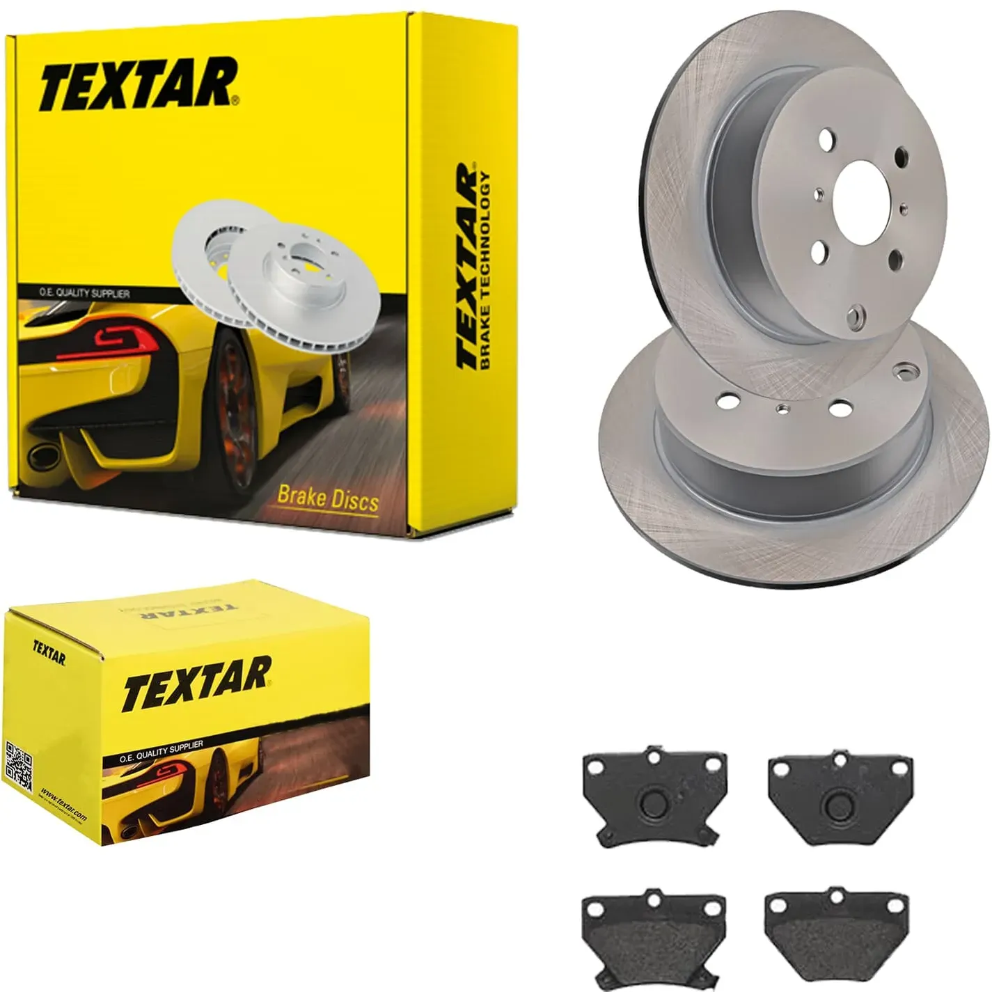 Textar Bremsscheiben+ Beläge Hinten Passend Für Toyota Yaris P1 + Yaris Verso P2: Bremsbelagsatz, Scheibenbremse Toyota: 0446620090 Toyota: 0446652040