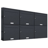 AL Briefkastensysteme Briefkasten Premium (BxH): 115.9 x 68.4cm, Anzahl Schlitze: 5 Fach Postkasten modern Aufputz